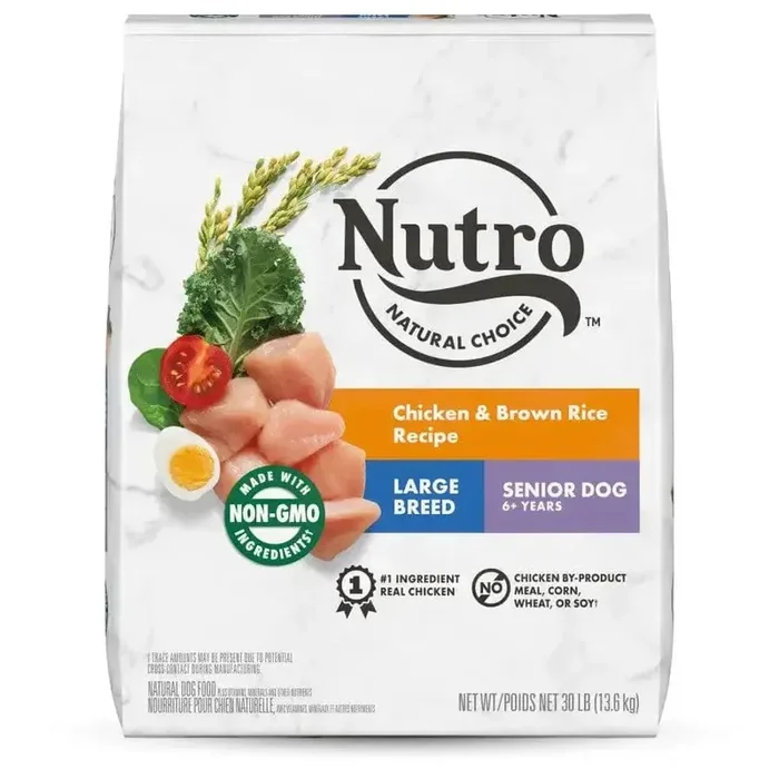 Nutro Products Natural Choice Large Breed Senior Dry Dog Food Chicken & Brown Rice, 30 lb