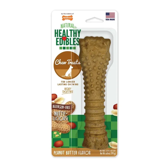 Nylabone Healthy Edibles Natural Chew Dog Biscuits Treats – Peanut Butter – Souper
