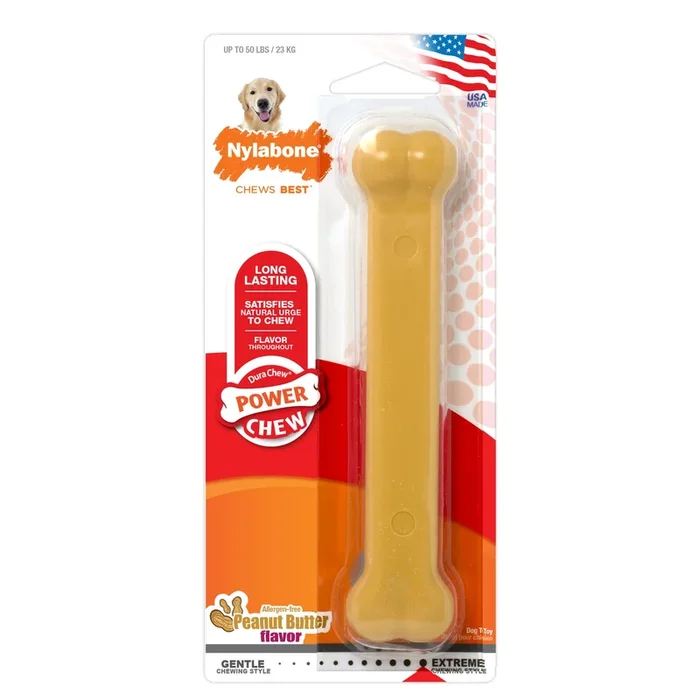 Nylabone Power Chew Dog Toy Peanut Butter, 1ea/Large/Giant Up To 50 Lbs. 1 ct