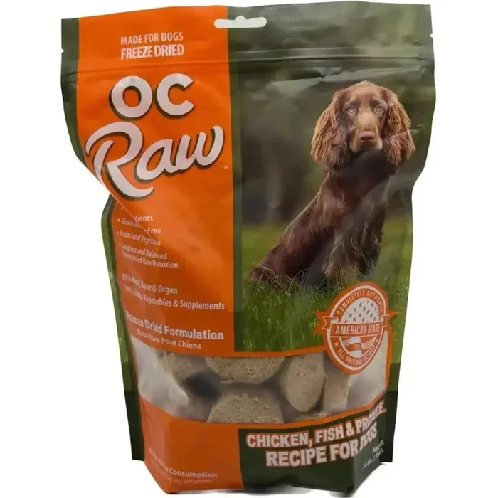 OC Raw Freeze Dried Meaty Rox Chicken, Fish & Produce Sliders Dog Food 14oz