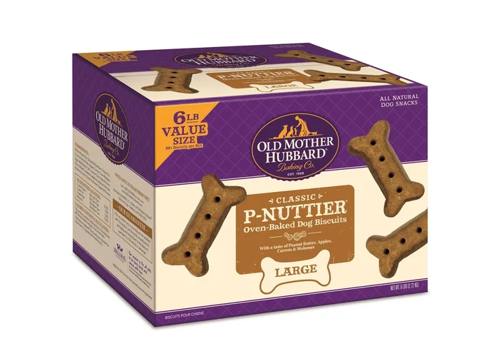 Old Mother Hubbard P-Nuttier N’ Nanners Peanut Butter and Banana Large Baked Dog Biscuits – 6 Lbs