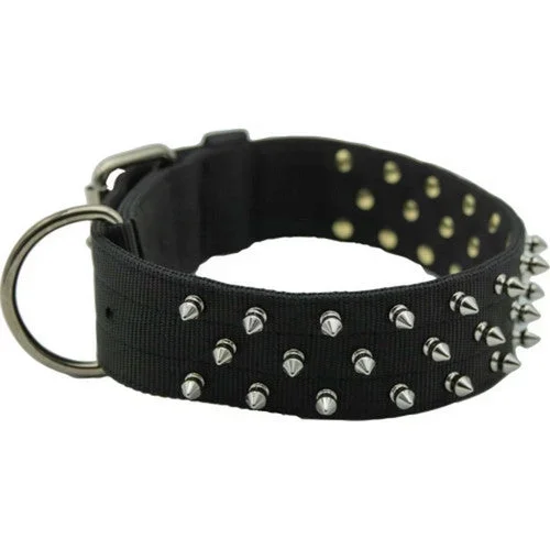 Omni Pet, Bravo Nylon Spiked Dog Collar, 21 Inches,Black