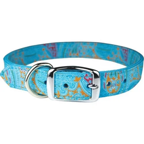 Omni Pet, Leather Paisley Dog Collar, 1 X 26 Inches,Turquoise