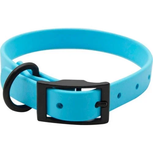 Omni Pet, Zeta Biothane Dog Collar W/ Blk Hardware, 1 X 26 Inches,Light Blue