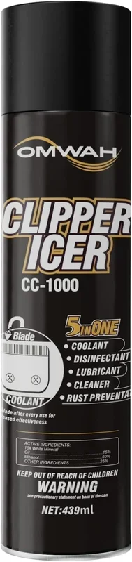 OMWAH 5 in 1 Clipper Icer Blade Cleaner and Lubricant Clipper Spray 1 Pack (15 oz.)…