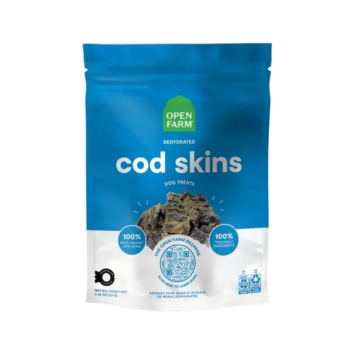 Open Farm Cod Flavored Dehydrated Jerky Dog Treats – 2.25 Oz – Case of 6