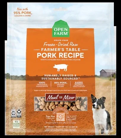 Open Farm Farmer’s Table Pork Freeze Dried Raw Dog Food