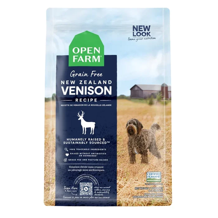 Open Farm Grain-Free New Zealand Venison Dry Dog Food – 4 Lbs