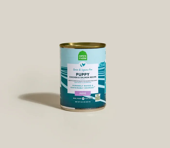 Open Farm Grain Free Puppy Wet Dog Food – Chicken & Salmon Pate – 12.5oz Can