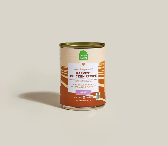 Open Farm Grain Free Wet Dog Food – Harvest Chicken Pate – 12.5oz Can