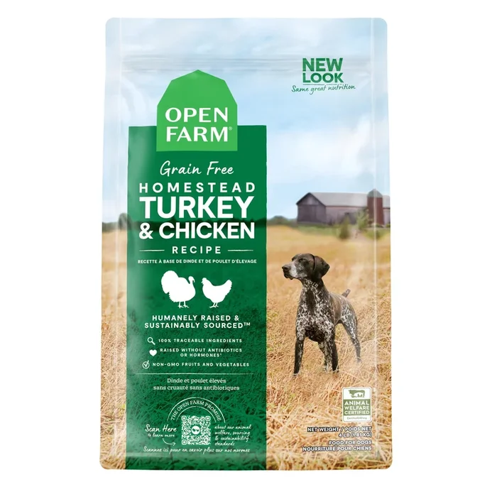 Open Farm Homestead Grain-Free Turkey and Chicken Dry Dog Food – 11 Lbs