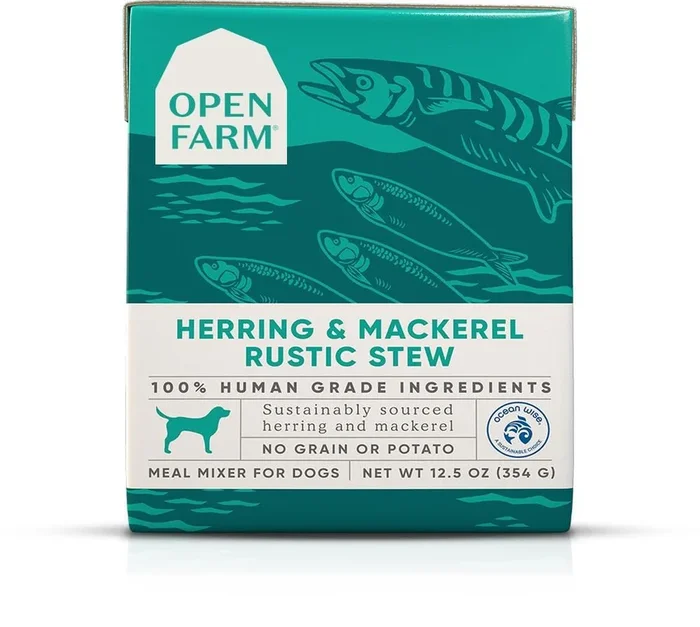 Open Farm Rustic Stew Grain-Free Herring and Mackerel Wet Dog Food or Topper – 12.5 Oz – Case of 12