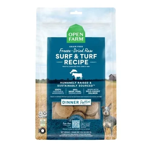 Open Farm Surf and Turf Patties Recipe Freeze-Dried Raw Dog Food – 17.5 Oz