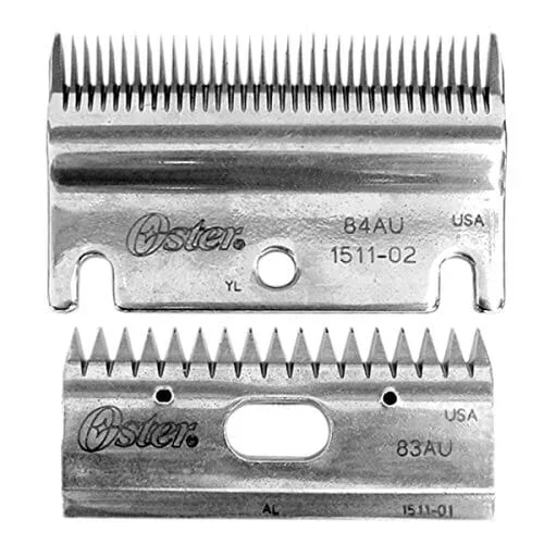 Oster Clipmaster Top And Bottom Pet Grooming Blade Combo Set – Silver – 2 Pack