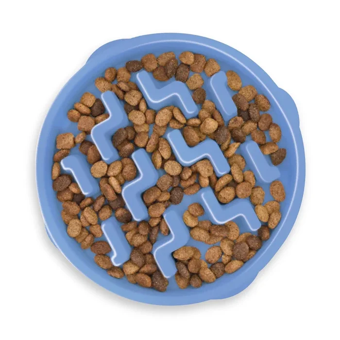 Outward Hound Ant-Skid Fun Feeder Slo-Bowl Slow Feeding Dog Bowl – Turquise Drop – Medium