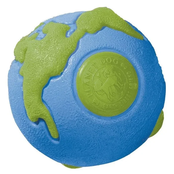 Outward Hound Planet Dog Orbee Tuff Ball Mint Flavored Bounce and Fetch Dog Toy – Blue/Green – Large