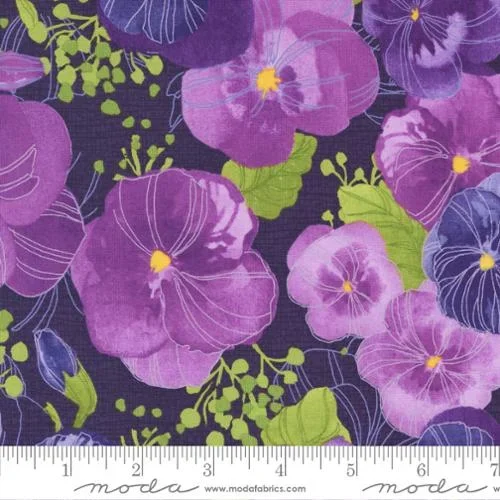 Pansys Posies Collection Large Floral Cotton Fabric 48720