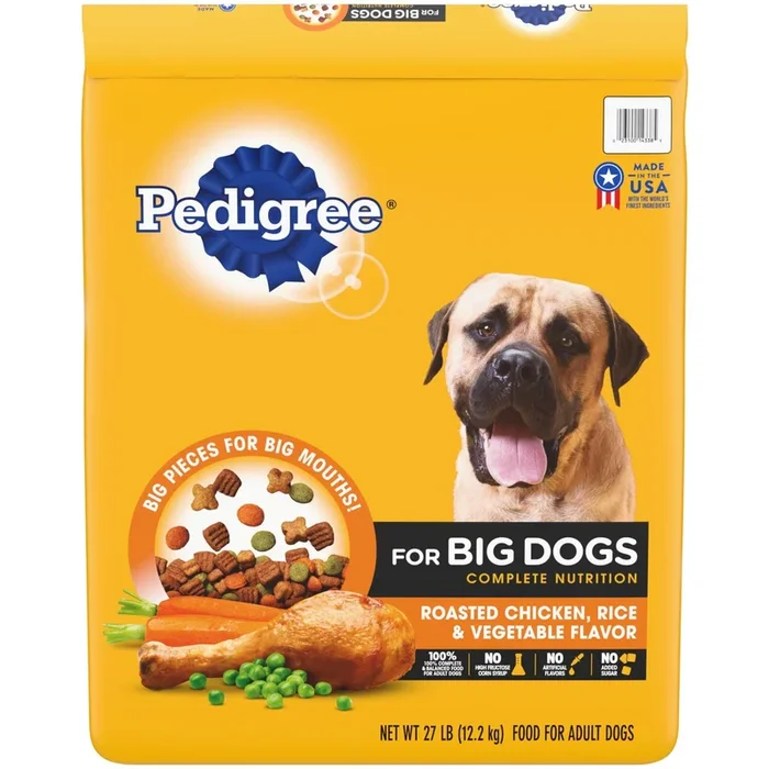 Pedigree Big Dogs Chicken Rice and Veggies Dry Dog Food – 27 Lbs