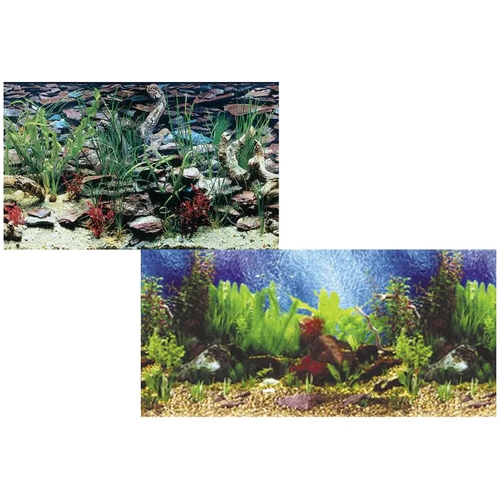 Penn Plax, Penn-Plax Double Back Shalescape & Tropical Blue Background, 1 Roll, 24 Inches X 50 Feet