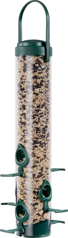 Perky-Pet Classic Plastic Bird Tubed Wild Bird Feeder – Green – 1.75 Lbs Cap