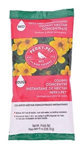 Perky-Pet Hummingbird Instant Nectar Concentrate Wild Bird Food – Red – 8 Oz