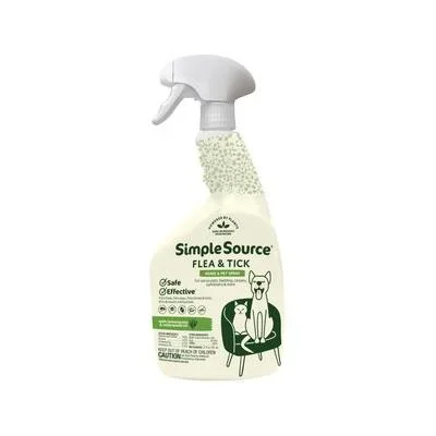 Pet Armor SimpleSource Lemongrass and Cedarwood Oil Cat and Dog Flea and Tick Home and Pet Spray – 32 Oz