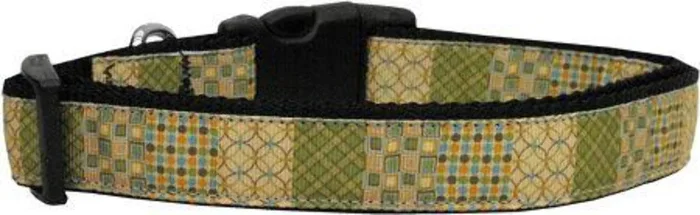 Pet Dog & Cat Nylon Collar or Leash, “Beige Chaos” Cat Collar