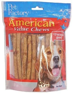 Pet Factory American Beefhide Munchy Rolls Natural Dog Chews – Chicken – 5 In – 40 Pack