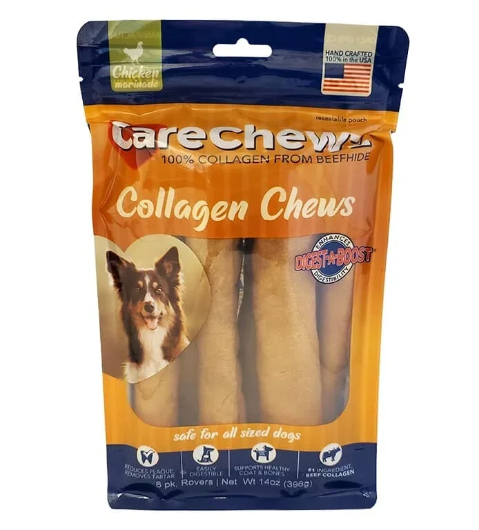 Pet Factory Carechewzâ® Collagen Rovers Marinade Natural Dog Chews – Chicken – 14 Oz – 6 Pack