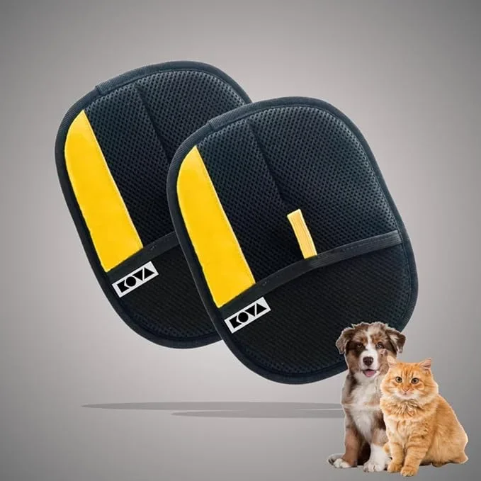 Pet Grooming Gloves for Dogs & Cats – Enhanced Hair Remover Mitt for Shedding & Bathing – Gentle Deshedding Brush Glove for Long & Short Fur – Pet Massage Tool, Easy to Clean (2pcs) – KOVA