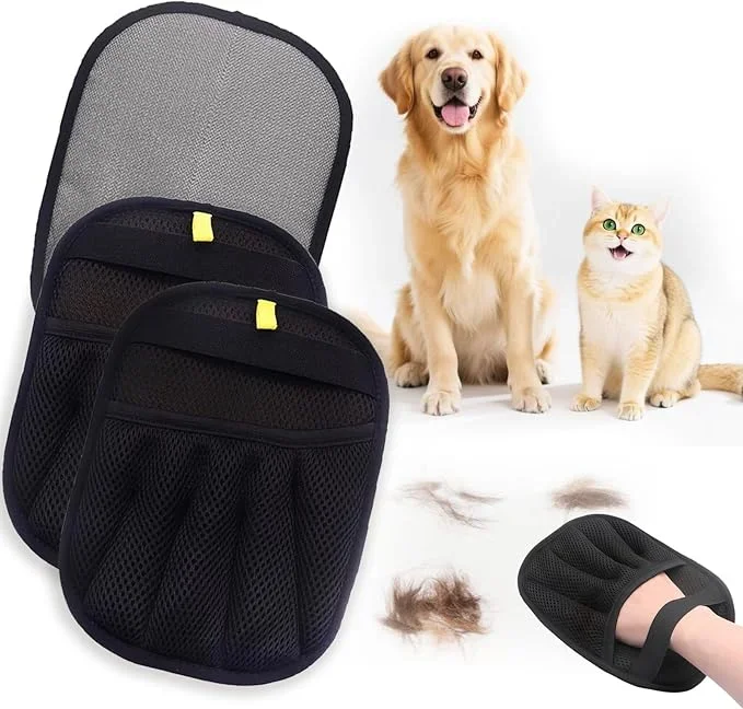 Pet Hair Removal Glove for Dogs & Cats – Reusable Magic Brush pet Hair Removal Tool (2pcs)