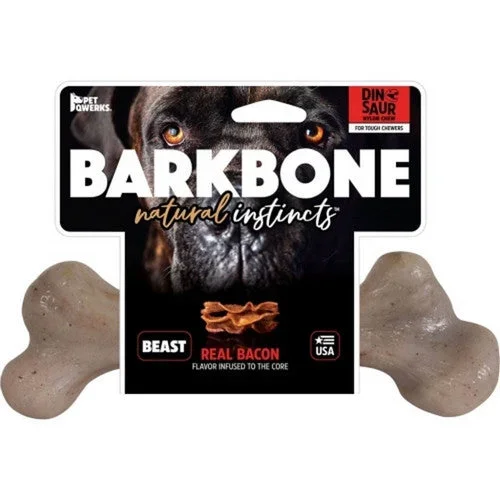 Pet Qwerks, Dinosaur Barkbone Usa Dog Chew, BEAST,Bacon
