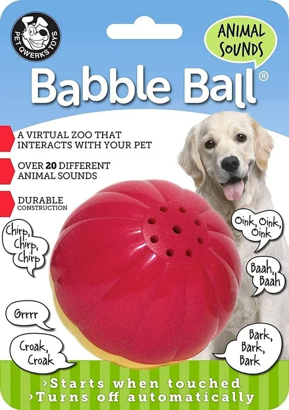Pet Qwerks Talkin Babble Ball Dog Toy- Large