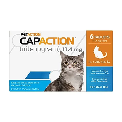 PetArmor CAPACTION Flea and Tick Treatment Oral Cat Supplements – Cats 2-25 Lbs – 6 Tablet Doses