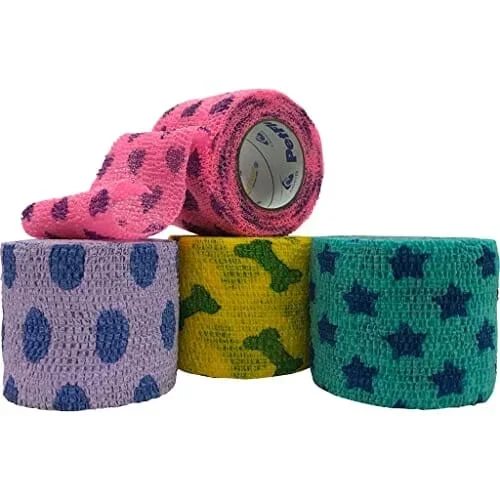 Petflex Cohesive Bandage Pet Pack – Assorted – 2 In – 6 Pack – 36 Pack