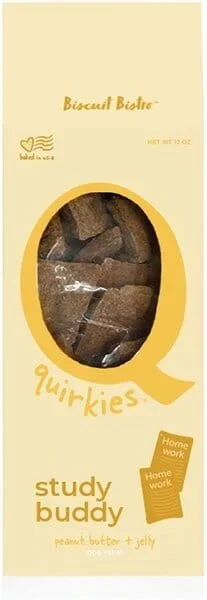 Petknowledgy Quirkies Small-Breed Peanut Butter and Jelly Crunchy Dog Treats – 12 Oz – Case of 6