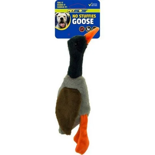 Petsport USA, Tuff Squeak Unstuffed Goose Plush Dog Toy, 1 Goose (Assorted Colors)