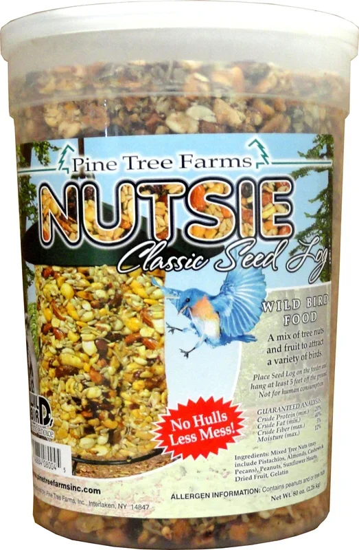 Pine Tree Farms Classic Seed Log Wild Bird Food – Nutsie – 80 Oz