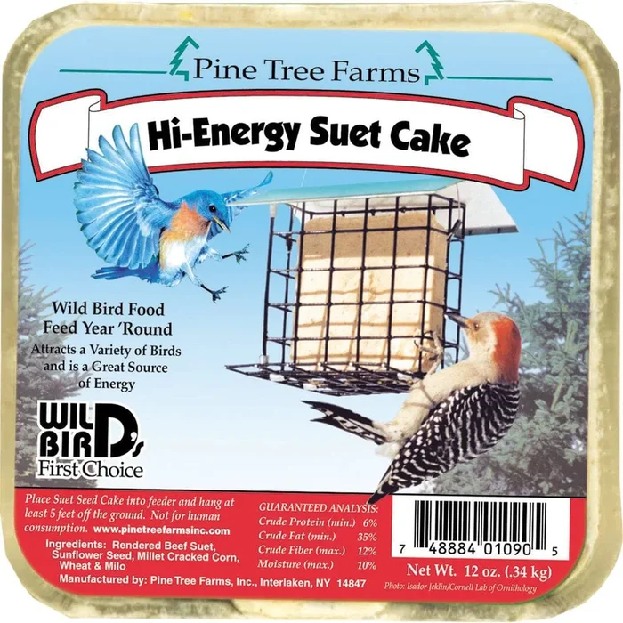 Pine Tree Farms Suet Cakes Wild Bird Food – Hi-Energy – 12 Oz