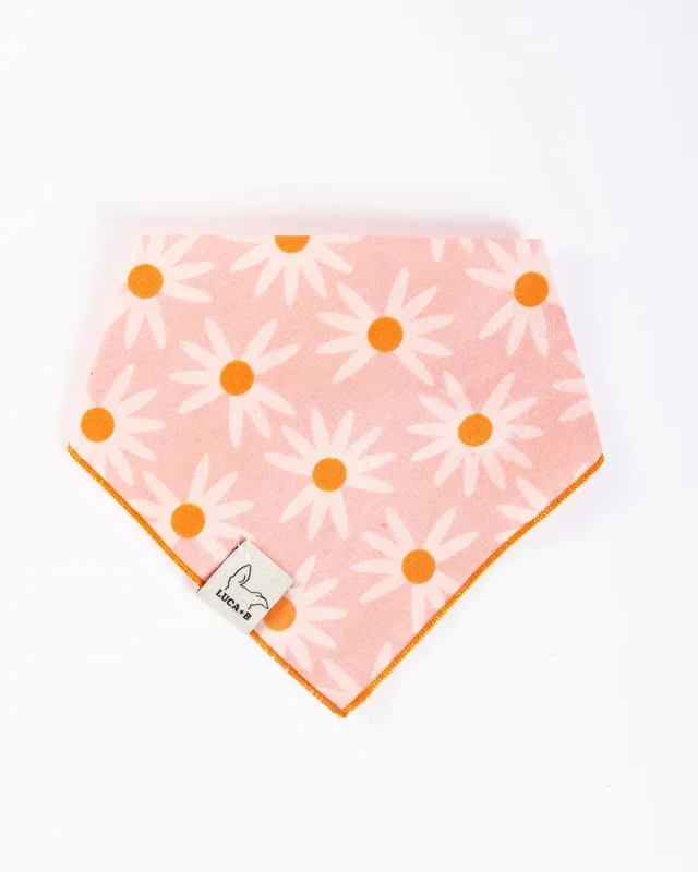 Pink Retro Daisies Bandana (Made in the USA) (FINAL SALE)
