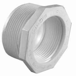 Pipe Reducer Bushing, Male x Female Thread, White, 1.25 x 1-In.