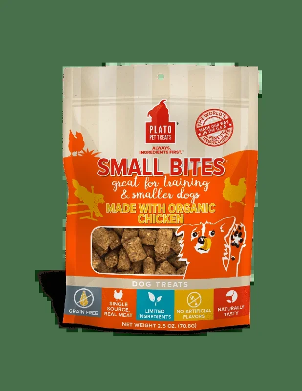 Plato Small Bites Organic Chicken Dog Treats