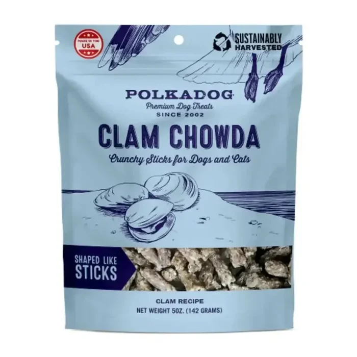 Polka Dog Clam Chowda Dog & Cat Treats 5oz Bag