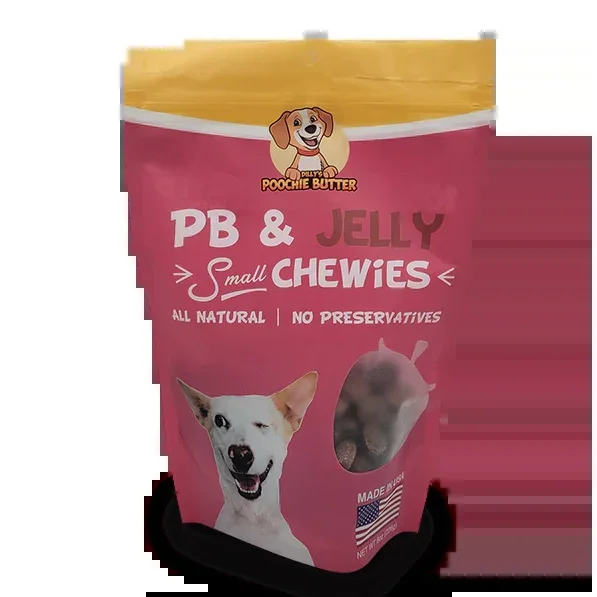 Poochie Butter PB And Jelly Chewies 8-Oz, Dog Treat
