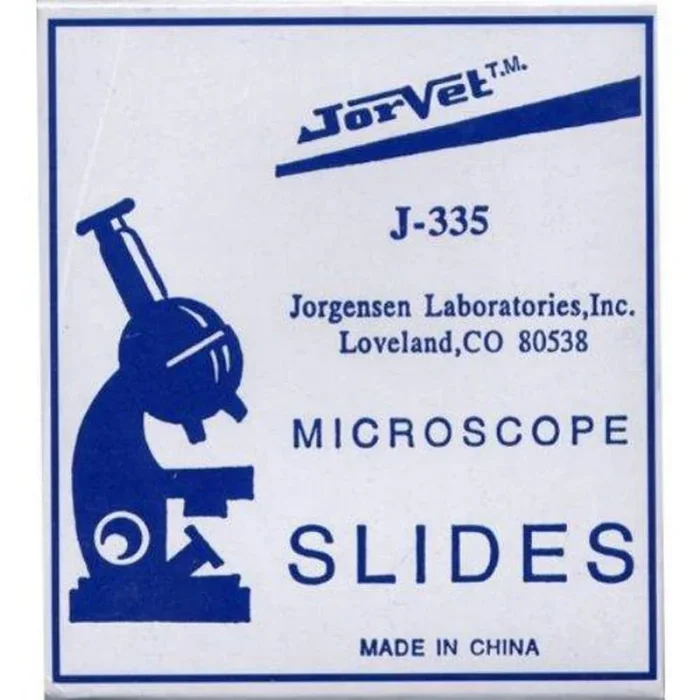 Portaobjetos para microscopio Jor-Vet, transparentes, caja de 72