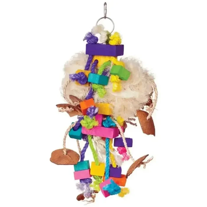 Prevue Pet Products Bodacious Bites Tough Puff Bird Toy Multi-Color 7 In X 17 in