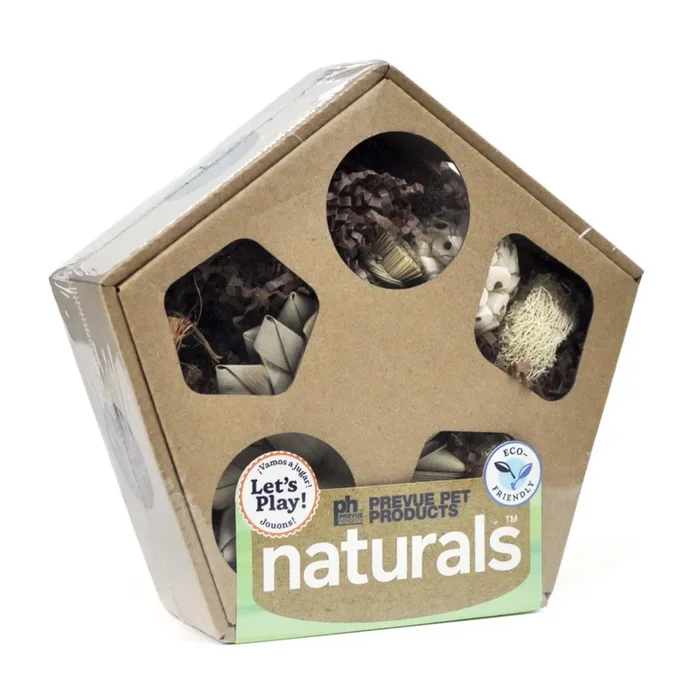 Prevue Pet Products Naturals Large Pentagon Forage N’ Play Box Small Animal Toy and Hideout