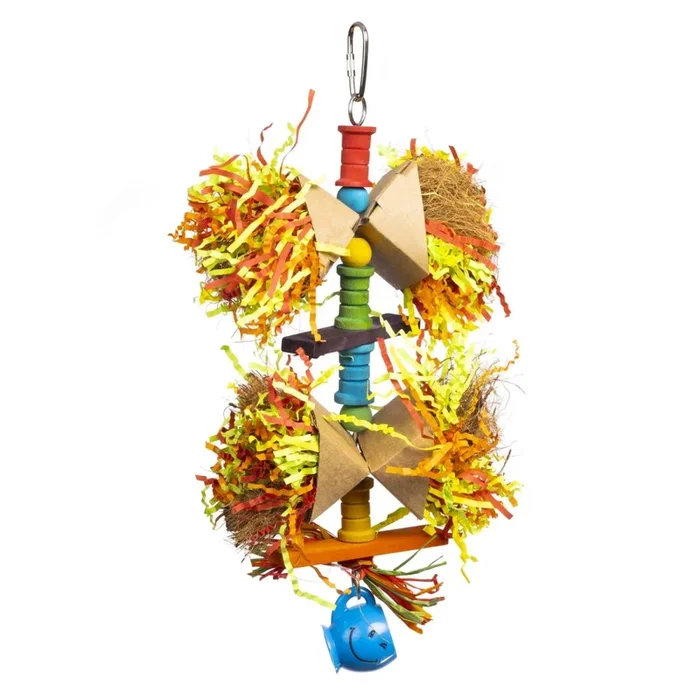Prevue Pet Products Playfuls Party Popper Preen and Pacify Forage and Engage Hanging Bird Toy