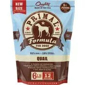 Primal Frozen Dog Food Patties QUAIL – 6 lbs