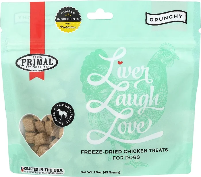 Primal LIVER LAUGH LOVE Chicken Freeze-Dried Dog Treats – 1.5 Oz